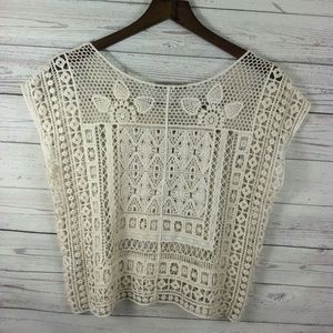 Lauren Conrad Crochet Top Small Boho Cute in Women